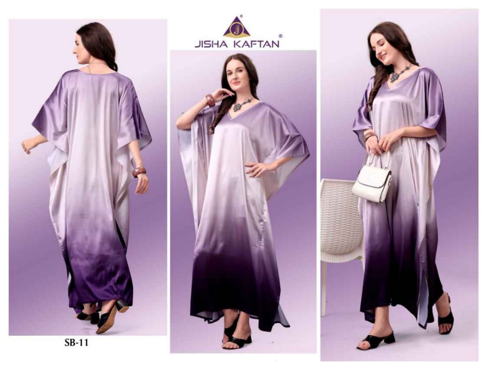 Jisha Satin Breeze Vol 2 Poly Japan Satin Kaftan Suppliers In India